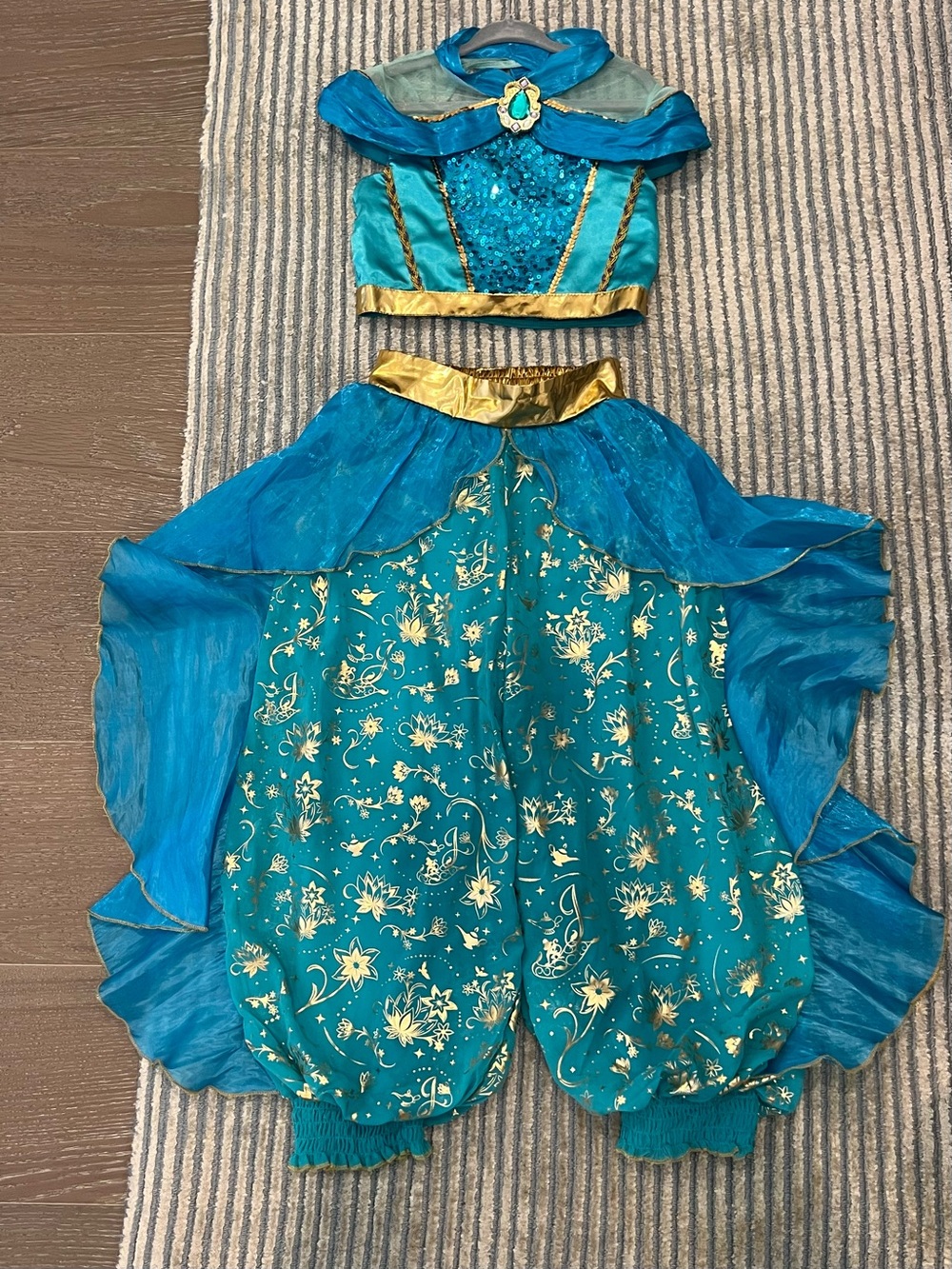 Disney Teal and Gold Princess Jasmine Two-Piece Costume